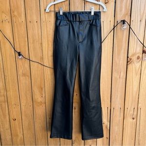 Zara Faux Leather bootcut pants high rise black women Size XS